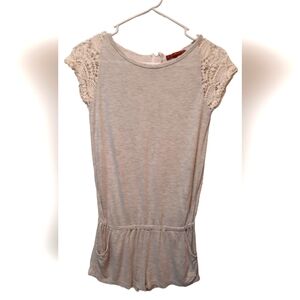 7 For All Mankind Gray Lace Sleeve Romper size Large